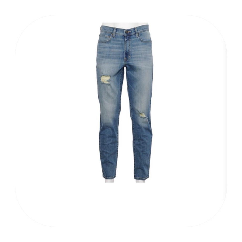 Men’s Sonoma Goods For Life athletic fit jeans  Size:38/32 Color:Med Destruction